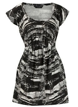 Dorothy Perkins Black/white scratch print top