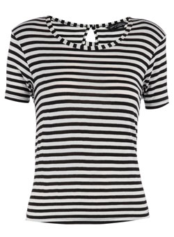 Black/white stripe crop t-shirt