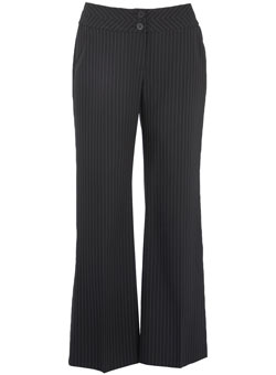 Black/white stripe trousers