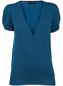 Dorothy Perkins Blue pleat sleeve jumper