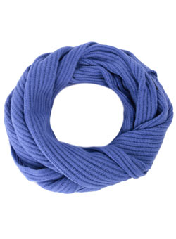 Blue ribbed supersoft snood