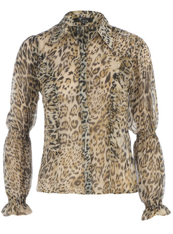 Brown leopard print blouse DP65000248