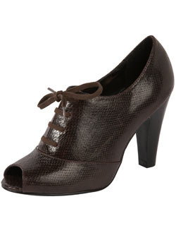 Dorothy Perkins Brown peep toe lace up shoe