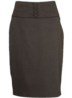 Brown textured pencil skirt