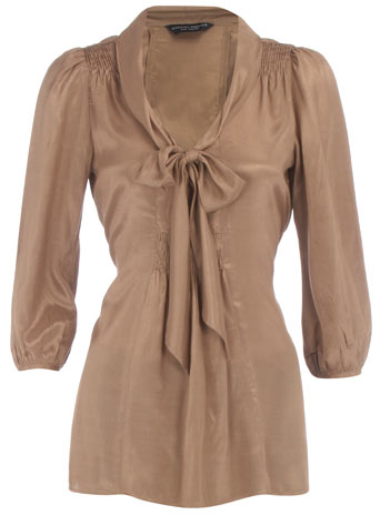 Dorothy Perkins Camel pussybow blouse DP05195654