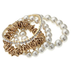 Dorothy Perkins Chain pearl and stone set bracelets
