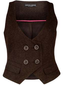 Dorothy Perkins Chocolate flannel waistcoat