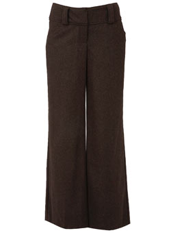 Dorothy Perkins Chocolate flannel wide leg trousers