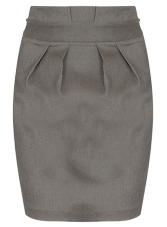 Khaki Pleated Skirt