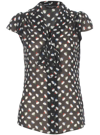 Dorothy Perkins Clover print pussybow blouse DP05209632