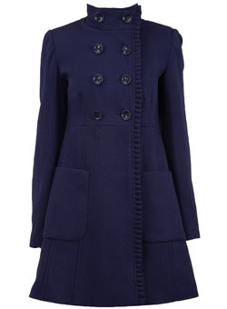 Dorothy Perkins Cobalt frill edge coat