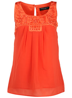 Dorothy Perkins Coral embroidered top