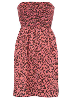 Dorothy Perkins Coral leopard bandeau dress