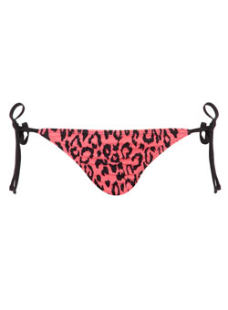 Dorothy Perkins Coral leopard bikini bottoms