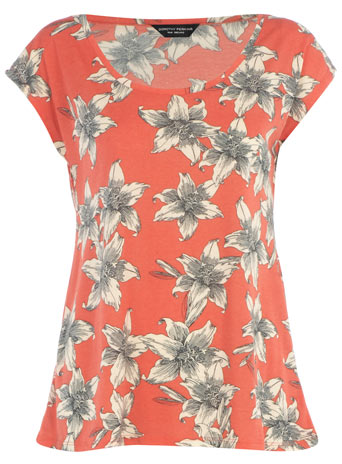 Coral lily print t-shirt DP56284960