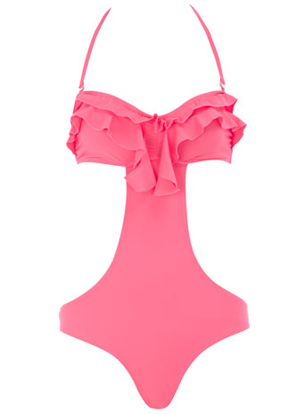 Dorothy Perkins Coral waterfall swimsuit DP06922714