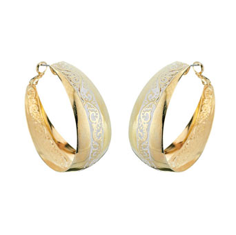 Dorothy Perkins Cream engraved hoop earrings