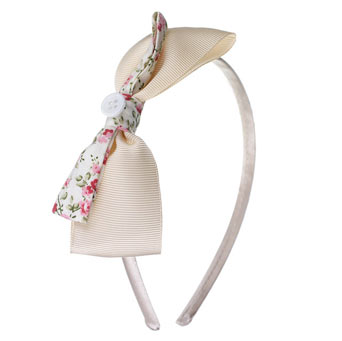 Dorothy Perkins Cream floral bow aliceband
