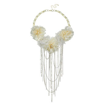 Dorothy Perkins Cream flower bouquet necklace