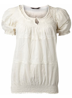Dorothy Perkins Cream lace insert top