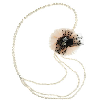 Dorothy Perkins Cream net corsage necklace