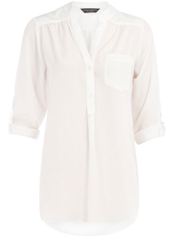Cream tab placket blouse DP05202781