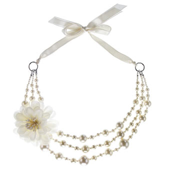 Detachable flower pearl necklace