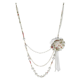 Dorothy Perkins Floral corsage pearl necklace