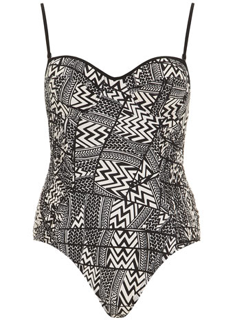 Dorothy Perkins Geo ruched side swimsuit DP06935510