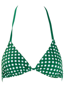 Dorothy Perkins Green gingham bikini top