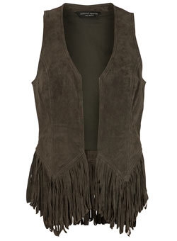 Grey fringe waistcoat