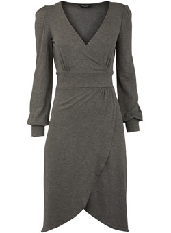Grey long sleeve jersey dress