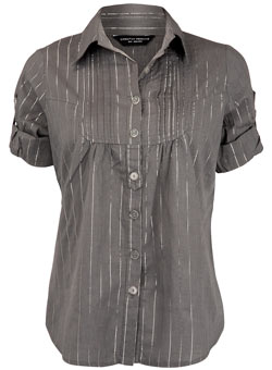 Dorothy Perkins Grey lurex stripe shirt