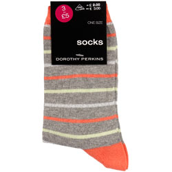Dorothy Perkins Grey multi stripe socks