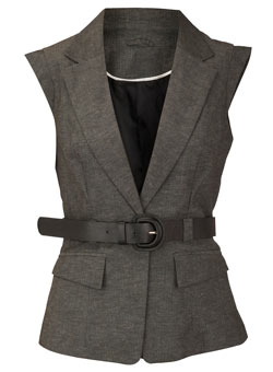 Grey sleeveless suit jacket