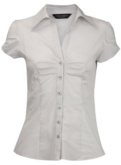 Dorothy Perkins Grey stripe pleat front shirt