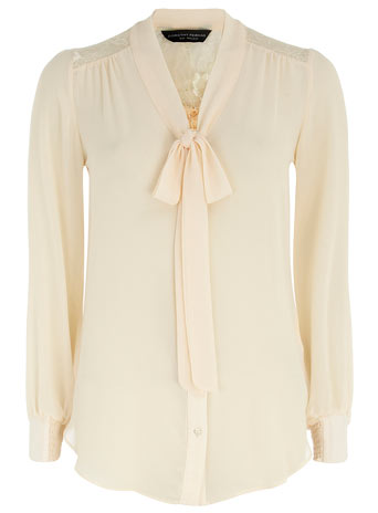 Dorothy Perkins Ivory lace pussybow blouse DP05313782