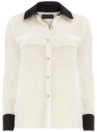 Kardashian cream collar blouse DP36002381