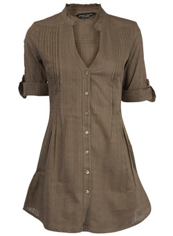 Dorothy Perkins Khaki long line shirt