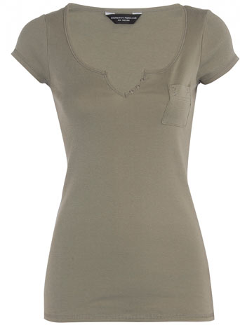 Dorothy Perkins Khaki pocket t-shirt