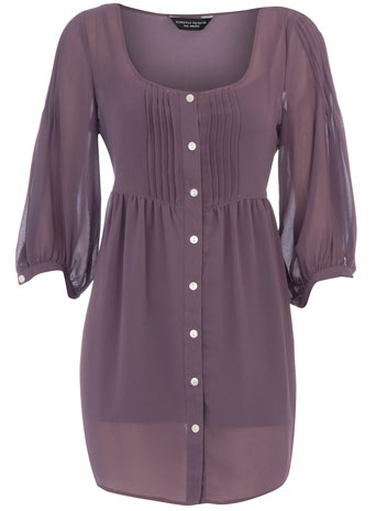 Dorothy Perkins Lilac georgette button blouse