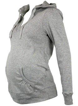 Maternity grey hooded top