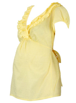 Maternity lemon dobby blouse