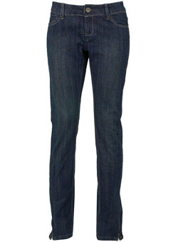 Dorothy Perkins Mid blue skinny zip jeans