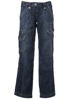 Dorothy Perkins Mid blue utility jeans