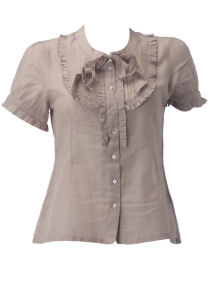 Dorothy Perkins Mink frill bib detail blouse