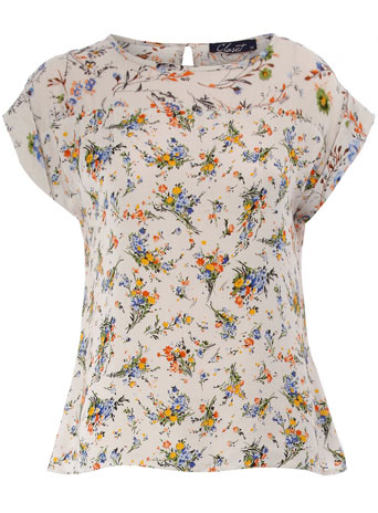 Multi contrast floral blouse DP60000720