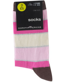 Multi pink stripe socks