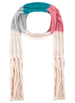Multi striped ribbed scarf