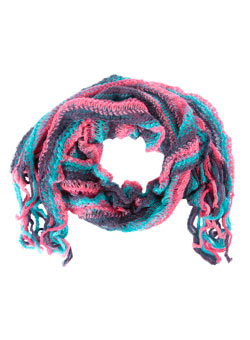 Multi striped ruched scarf